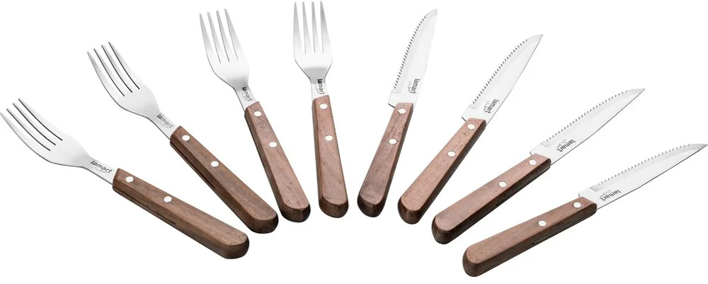Lamart LT2062 8-dielna sada steakových príborov WALNUT