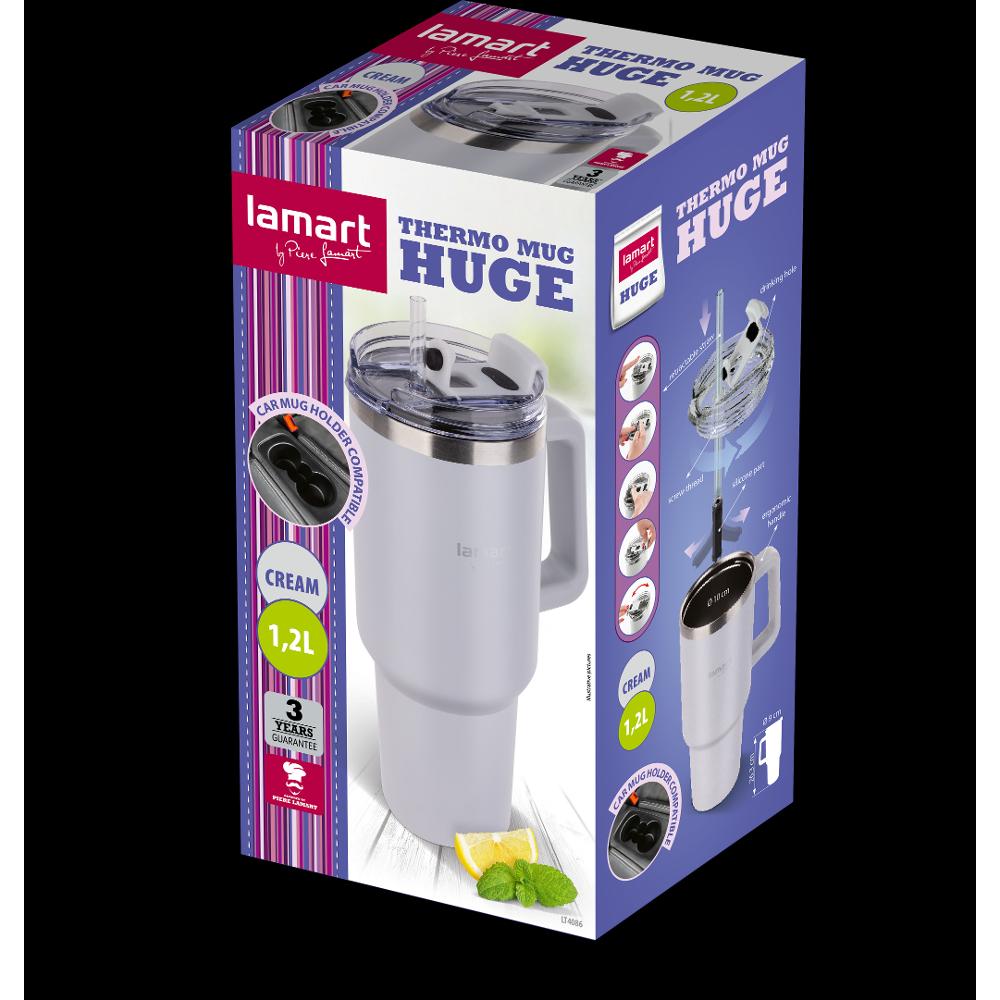 Lamart LT4086 Termohrnček HUGE 1,2 l, krémový