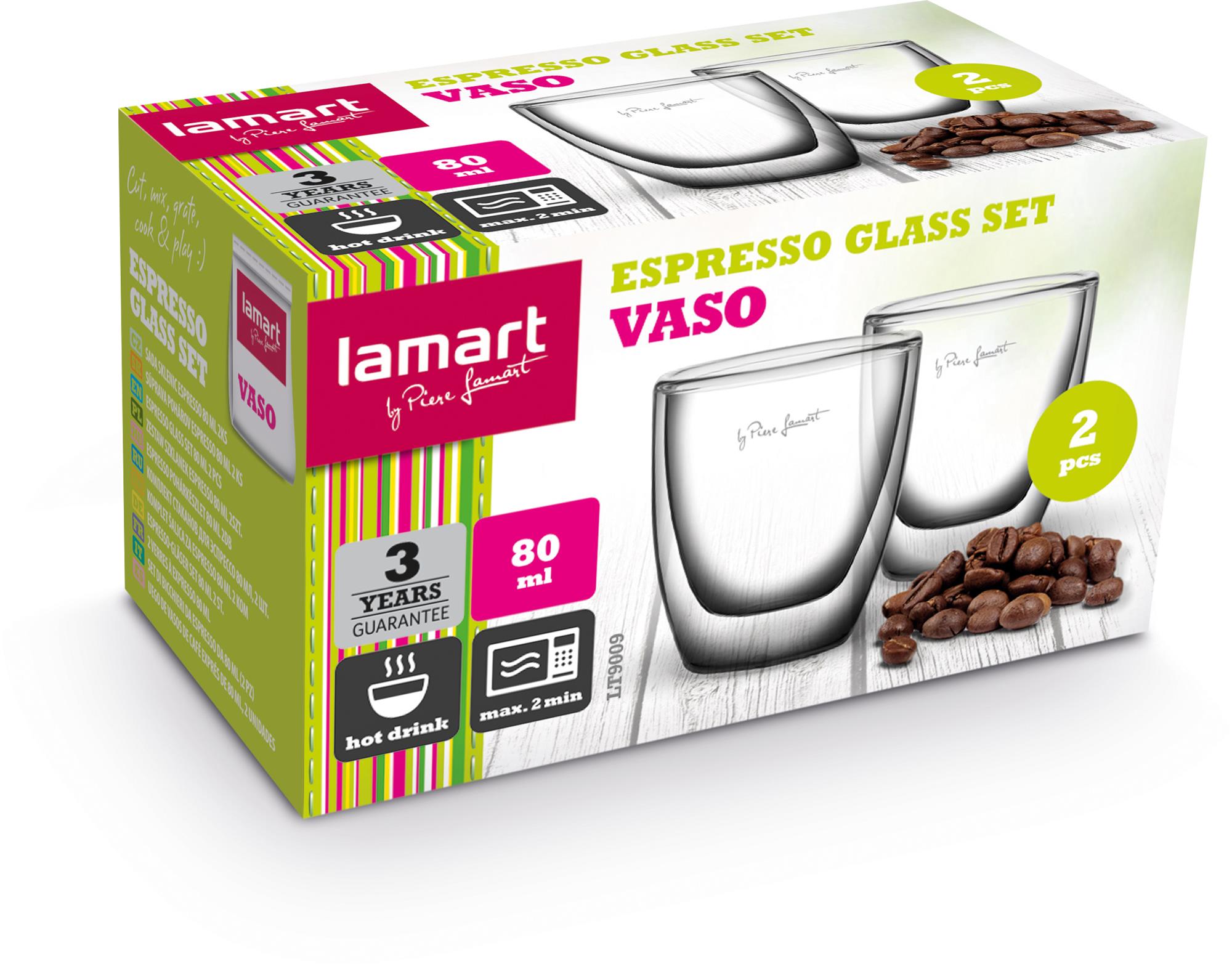 Lamart LT9009 2-dielna súprava termo pohárov ESPRESSO VASO, 80 ml