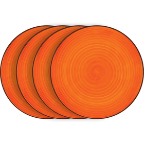 Lamart LT9051 4-dielna súprava plytkých tanierov HAPPY, oranžová