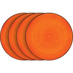 Lamart LT9051 4-dielna súprava plytkých tanierov HAPPY, oranžová