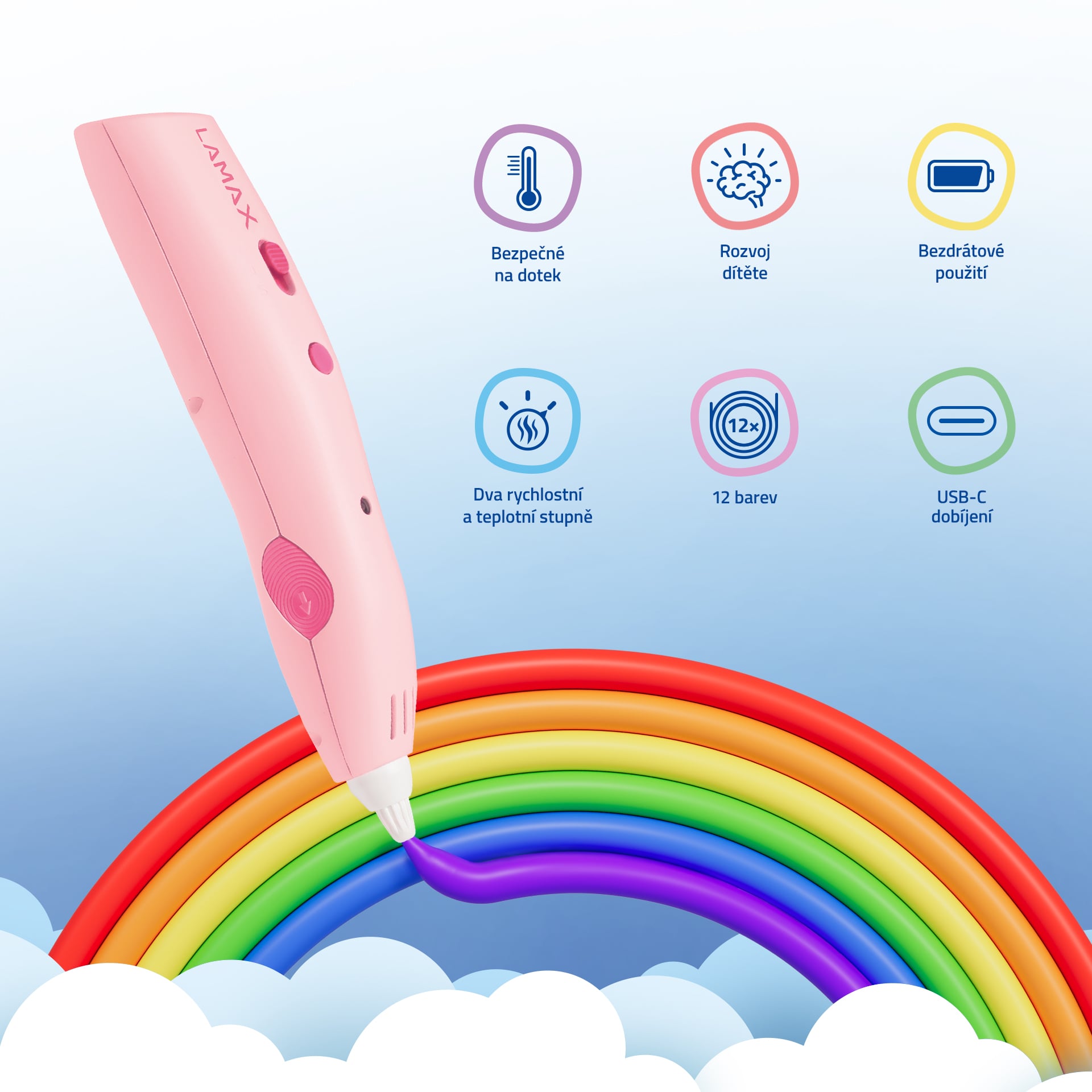 LAMAX ArtKid 3D pink + 37 metrů náplně + kreativní šablony