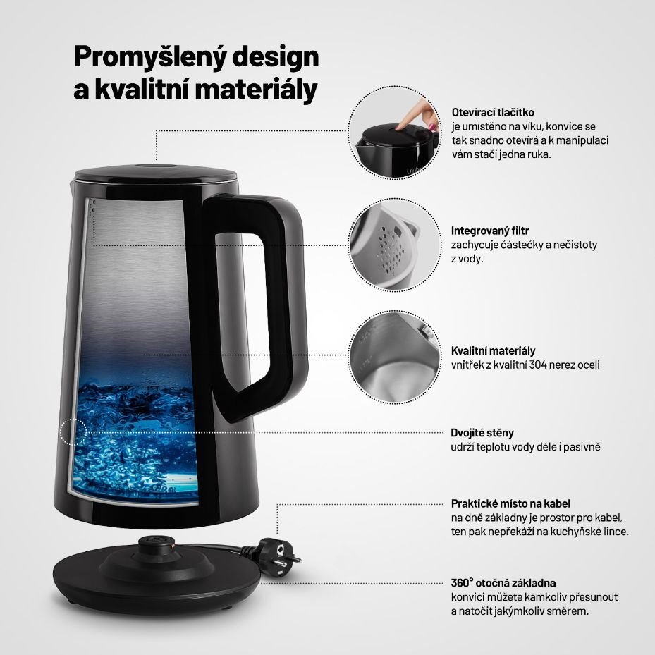 Lauben Electric Kettle 1800BC - rychlovarná konvice