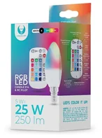 LED žárovka Forever E14 C37 RGB 5W s dálkovým ovládáním bílá - Vybavení domu
