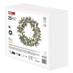 LED dekorace - věnec jmelí, 3x AA, teplá bílá, časovač