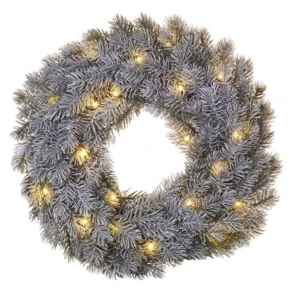 LED dekorácia - adventný veniec, 40 cm, 2x AA, vnútorný, teplá biela, časovač