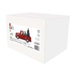 LED dekorácia - Santa v aute s vianočnými stromčekmi, 10 cm, 3x AA, vnútorná, viacfarebná