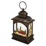 LED dekorácia - vianočný lampáš s autom, 21 cm, 3x AA, vnútorný, teplá biela, časovač