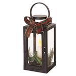 LED dekorácia - vianočný lampáš so sviečkou