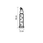 LED drevená dekorácia - snehuliak, 46 cm, 2x AA, vnútorná, teplá biela, časovač