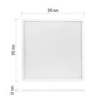 LED panel PROXO 60×60, štvorcový zapustený biely, 33W neutrálna biela