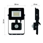 LED reflektor SIMPO s pohybovým čidlem, 20,5W, černý, neutrální bílá