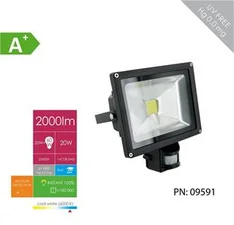 LED reflektor Whitenergy 20W, detektor pohybu, 6000K
