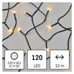 LED vánoční řetěz, 12 m, venkovní i vnitřní, vintage, časovač