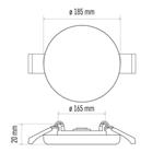 LED vestavné svítidlo VIXXO, kruhové, bílé, 19W neutr. b., IP65