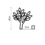 LED vetvička s perlami, 60 cm, 3x AA, vnútorná, teplá biela, časovač