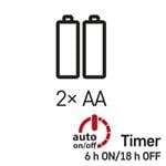 LED vianočná nano reťaz, 1,9 m, 2x AA, vnútorná, viacfarebná, časovač