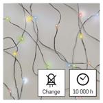 LED vianočná nano reťaz, 1,9 m, 2x AA, vnútorná, viacfarebná, časovač