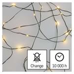 LED vianočná nano reťaz zelená, 4 m, vnútorná a vonkajšia, teplá biela, časovač