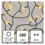 LED vianočná reťaz, 18 m, vnútorná a vonkajšia, teplá biela, časovač