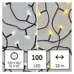 LED vianočná reťaz 2v1, 10 m, vnútorná a vonkajšia