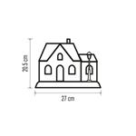 LED vianočný domček, 20,5 cm, 3x AA, vnútorný, teplá biela