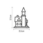 LED vianočný kostol, 17,5 cm, 3x AA, vnútorný, teplá biela