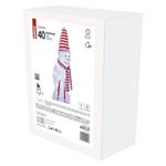 LED vianočný snehuliak s čiapkou a šálom, 46 cm, do interiéru aj exteriéru, studená biela
