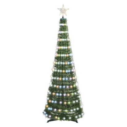 LED vianočný stromček so svetelnou reťazou a hviezdou, 1,8 m, vnútorný, RGB, ovládač, časovač