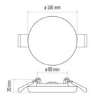 LED vstavané svietidlo VIXXO, okrúhle, biele, 7,5W neut. Biela, IP65