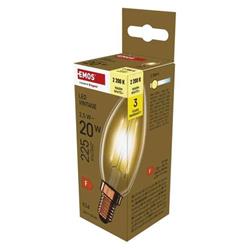 LED žárovka Vintage svíčka / E14 / 2,5 W (20 W) / 225 lm / teplá bílá