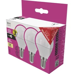 LED žiarovka Classic Mini Globe 6W E14 teplá biela 3Ks