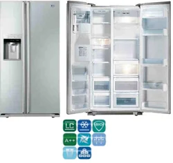 LG Americká Chladnička GW-L227HLYZ stříbrná, A++, 365l/173l, Multi Air Flow, dotyk LED display, nápojový autom.