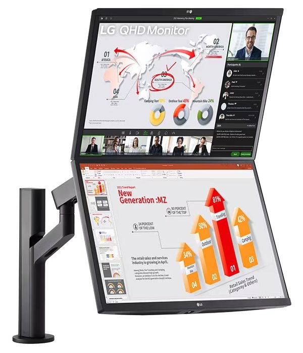27" LG monitor Ergo Dual 27QP88DP-BS