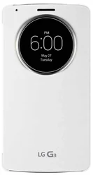 LG flipové pouzdro QuickCircle CCF-345G pro LG G3, bílá