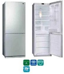 LG Kombinovaná Chladnička GC-B399PLCA stříbrná, třída A, 217l/86l, NO FROST, Multi Air Flow