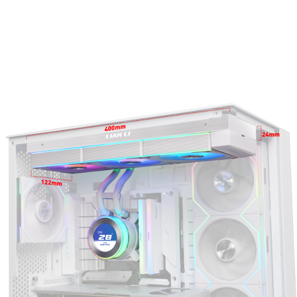 Lian Li HydroShift II LCD-C 360CL ARGB, bílá