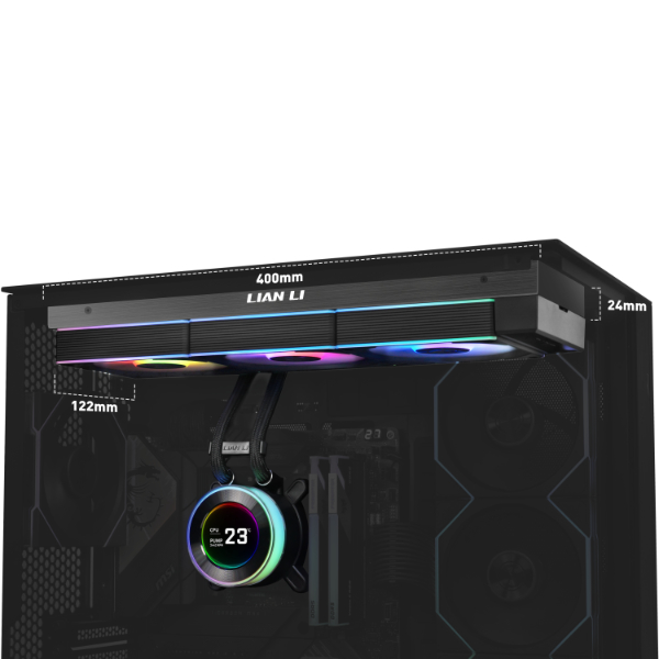 Lian Li HydroShift II LCD-C 360CL ARGB, černá