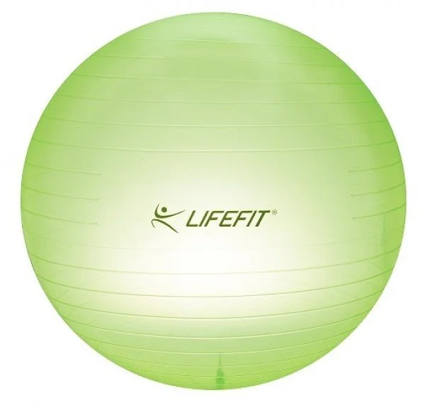 LifeFit Transparent 75 cm, svetlozelená gymnastická lopta
