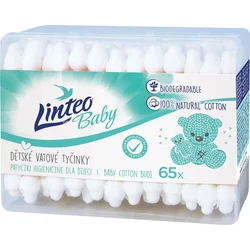 Linteo Papírové vatové tyčinky 100% natural 65 ks v boxu