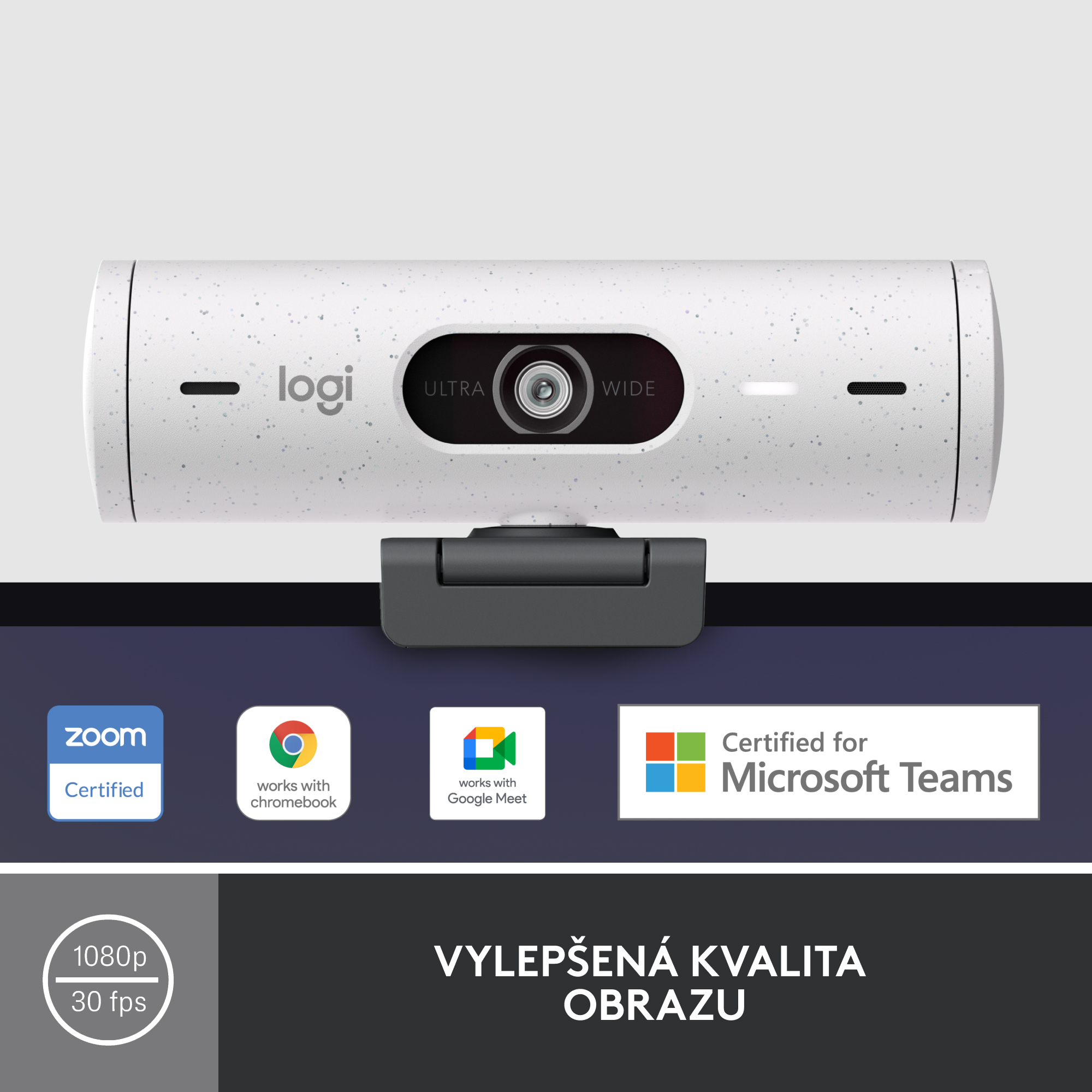 Logitech BRIO 500, Full HD webcam, off-white