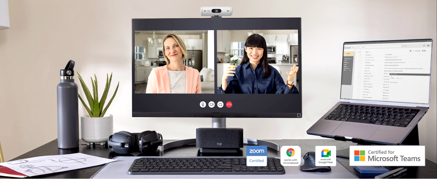 Logitech BRIO 500, webová kamera s rozlíšením Full HD, biela