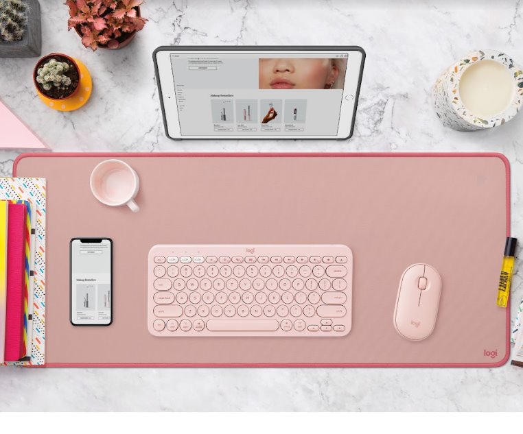 Logitech Desk Mat Studio Series - DARKER ROSE 956-000053