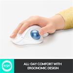 Logitech ERGO M575 Bezdrôtová myš s trackballom - biela