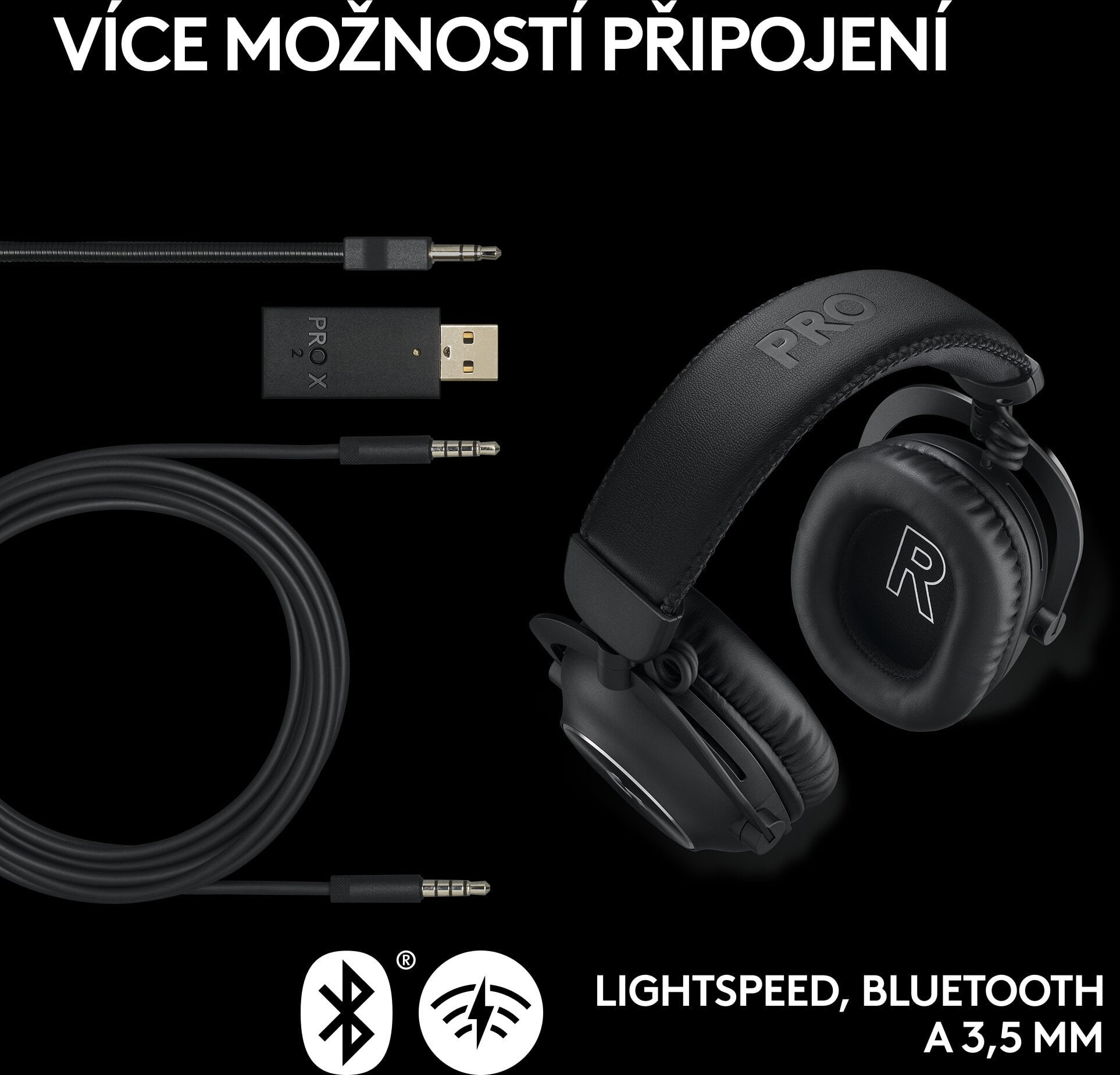Logitech G PRO X 2 LIGHTSPEED Gaming Headset, černá