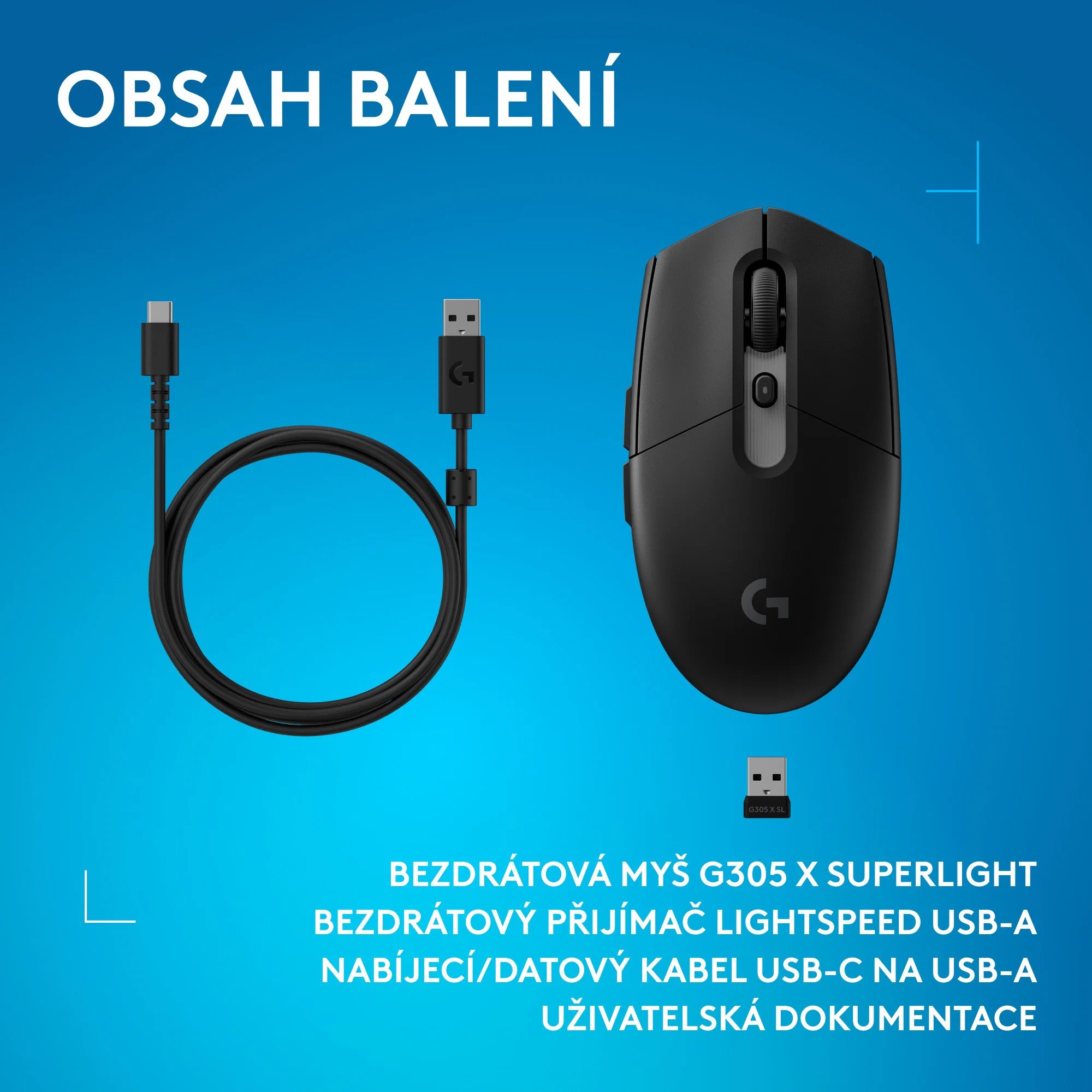 Logitech G305 X SUPERLIGHT, čierna