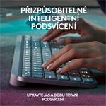 Logitech klávesnice Wireless MX Keys S, US, INTL, bezdrátová, Pale Grey, Bolt