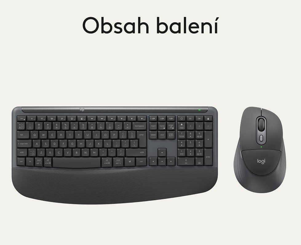 Logitech MK880 US INTL, bezdrátová klávesnice s myší, grafitová