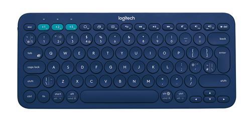 Logitech Multi-Device Bluetooth Keyboard K380, UK, bezdrátová, modrá
