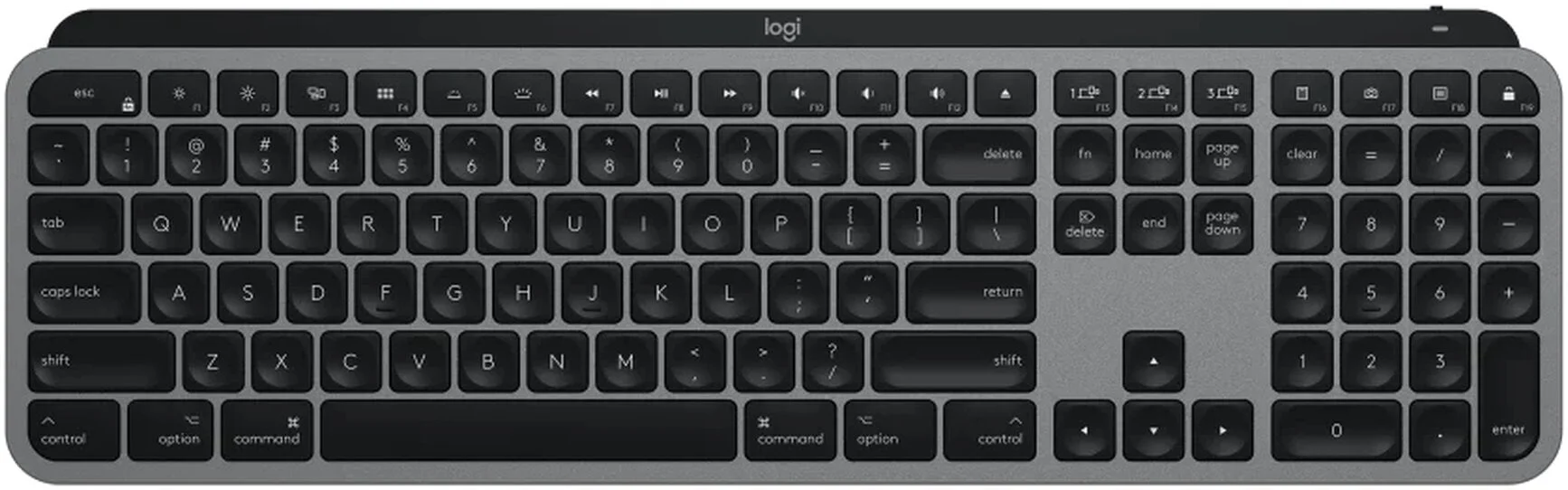 Logitech MX Keys CZ pro Mac, šedá